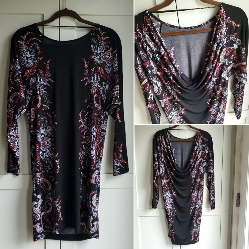 BCBGMaxAzria Shelbi Plunging Back Long Sleeve Dress Size Small NEW